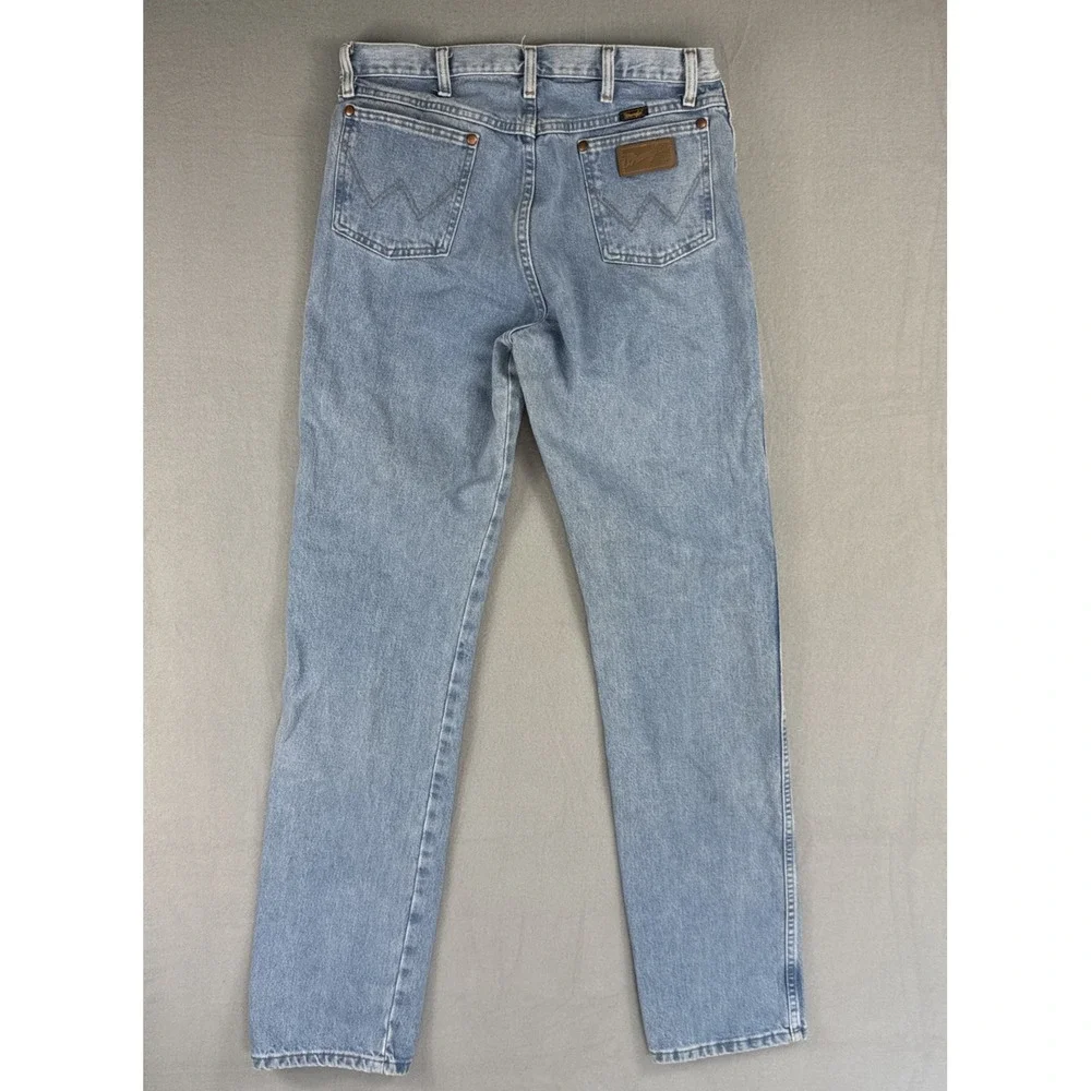 Wrangler 13MWZGH Jeans Men's 34x36 Light Wash Cowboy Cut Original Fit Straight